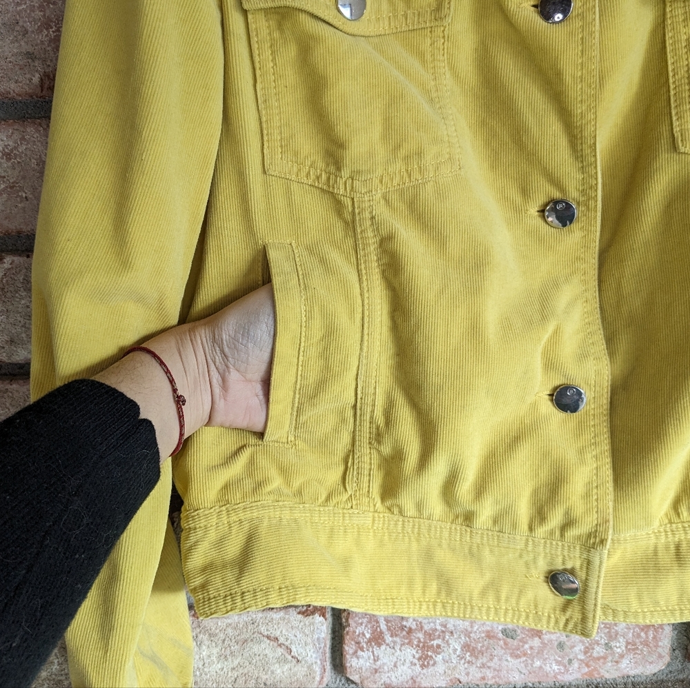 🐤 Bogner Canary Yellow Lightweight Corduroy Jacket Size M - Picture 2 of 8